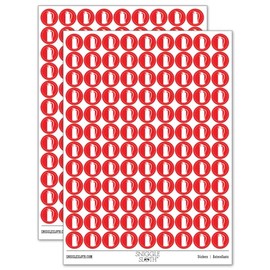 Fire Extinguisher Solid 200+ Round Stickers - Matte Finish - 0.50" Size - Red