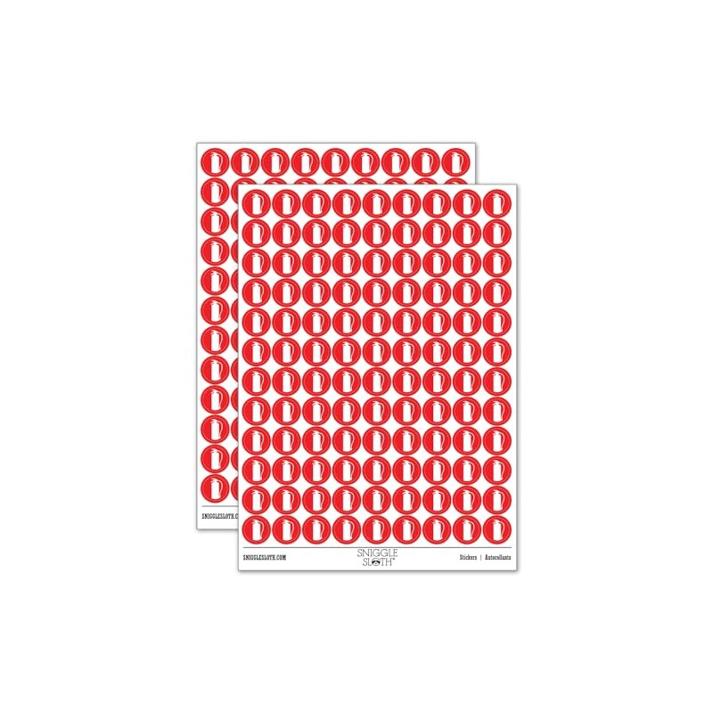 Fire Extinguisher Solid 200+ Round Stickers - Matte Finish -