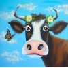 Unbranded 5D Diamond Painting Kit 20X20cm Cow with Daisy Wreath