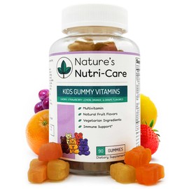 Nature's Nutri-Care Kids Gummy Vitamins - Kid Multivitamin Gummies with Vitamin C & D, Folate & Zinc Vitamins for Immunity Support, Grow & Gain Toddler Smart Focus