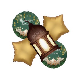 Eid Mubarak Foil Balloons Pack 5 Ramadan Mubarak Balloons for Ramadan Mubarak Party Decorations Eid Birthday Party Decorations Eid Islamic Decorations