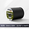 Bungee Cord Elastic Shock Cord, 3mm x 50M Black