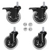 Hirate 3" Caster with 3/8"-16UNC Threaded Stem(2 Casters with Brake
