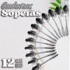 J.H. Company Set 12 Pcs Cuchara Sopera Cubiertos Acero Inoxidable