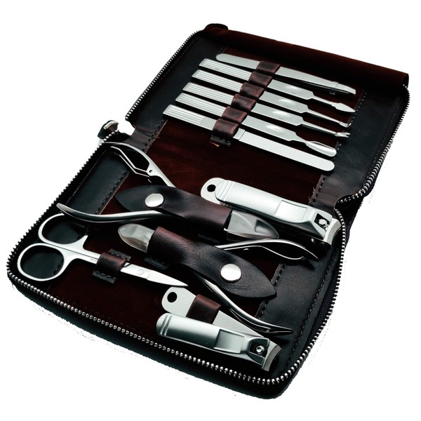Professional Stainless Steel Manicure Tool Set with Case, Gift for