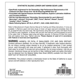 STAR BRITE Synthetic Blend Lower Unit Gear Lube 80w 90w - 32 OZ (027232)