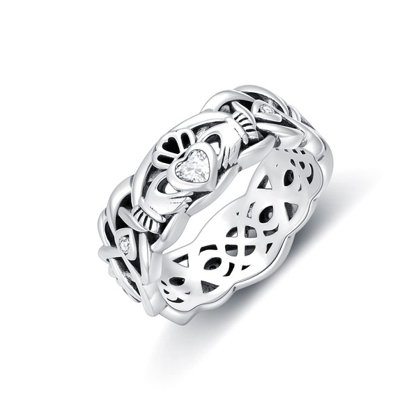 Seiyang Irish Heart Claddagh Ring with AAA Cubic Zirconia Irish