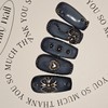 Black Chrome [Handmade Nail Tips] Emily Nail - Short Square