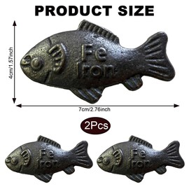 2 Pack Lucky Irons Fish for Cooking, Iron Fish for Iron Deficiency,Natural Irons Supplement for Daily Use, Ideal for Camping and Gift Giving, Effective and Safe Cooking Tool