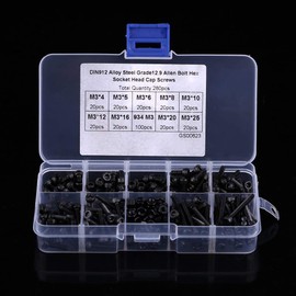 Hex Nuts + Hex Socket Bolts M3 280 Pcs Repair Tool Accessories Metric Screws Fasteners for Home and Office Equipment, Machinery, Furniture and More