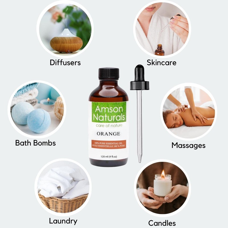 Orange Essential Oil 4oz /120 ml - 100% Pure &