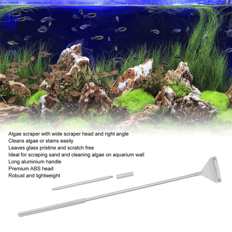 Aquarium Algae Scraper Cleaner Multipurpose Aluminium Alloy Handle Fish Tank