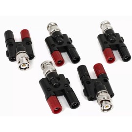 Wiredco 5X BNC Male to 4mm Dual Banana Binding Post for Test Equipment Radio & More 5Pcs