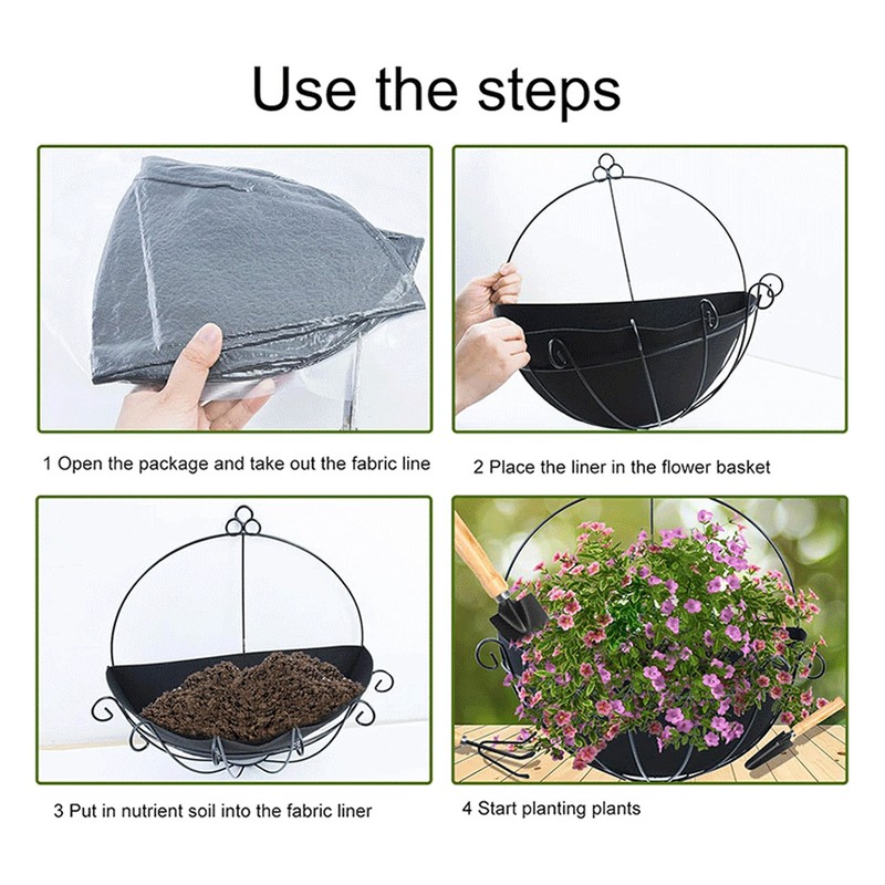 3pcs Half Round Planter Liner Half Circle Flower Pot Liner