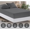 Deep Fitted Sheet King Size Cotton, Charcoal - 300 Thread