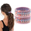 Jewemia 8PCS Hair Tie Ponytail Holders Braided Hair Ties Elastic Hair Bands Hair Accessories for Women and Girls Thick Hair (Pink series)