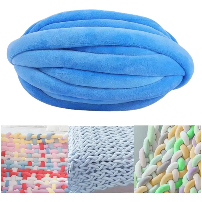 Hilo Grueso Para Tejer Brazo, Tubo Lavable, Hilo, Hilo Azul
