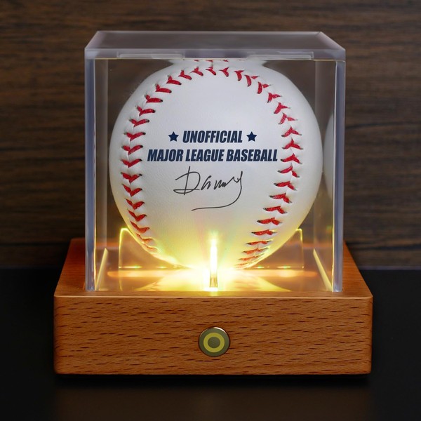 Baseball Display Case with Led Light, Rechargeable Acrylic Baseball Case