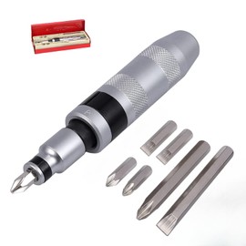 8 PCs Impact Screwdriver Set, Reversible Manual Hand Impact Driver Bits Detachable 1/2-Inch Square Drive, Phillips Bits and Slotted Bit