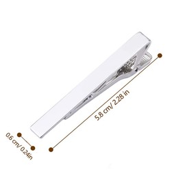 HREDZEO Tie Clip, Pack of 2 Tie Clips, Men's Tie Accessories, Classic Gift Set, Tie Clip for Long or Short Styles, Tie, Wedding, Business Clips (Silver, Black)