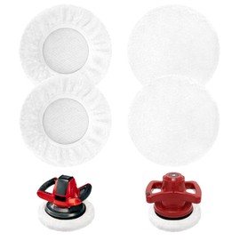 Kaempe 4 Stück Lammwoll Polierhauben, Zubehör für Einhell Auto Akku Poliermaschine CE-CB 18/254 Li & Einhell CC-PO 90,Geeignet für Polierscheiben mit einem Durchmesser von 220-250 mm