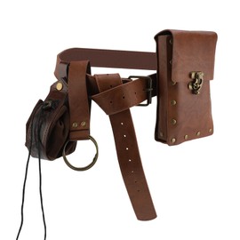 Decorative Leather Fanny Packs, Renaissance Style Belts, Fanny Packs and Steampunk Leather Pouches, Medieval Vintage Waist Leather Jewelry, Clothing Waist Bag