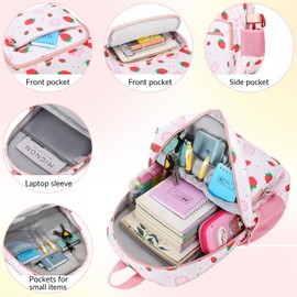 mygreen Girls Backpack for Elementary School, Backpack for Girls 5-8, Large Capacity Kids Backpacks with Coin Bag for Girls Butterfly Purple