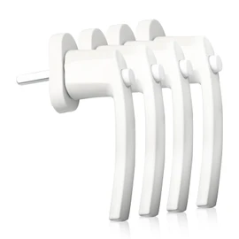 Pack of 4 Window Handles with Child Lock - White Aluminium Window Handle with Push Button 35 mm Pin for Windows Patio Doors and Balcony Doors Robust Safe
