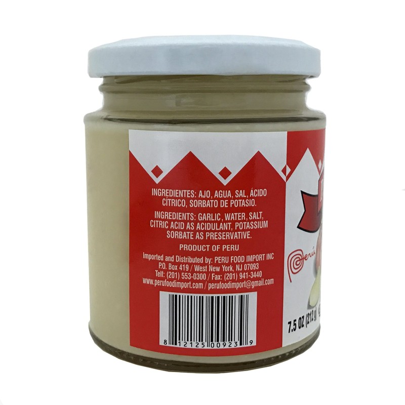 Peru Food Garlic Paste - Ajo en Pasta, 7.5 Oz