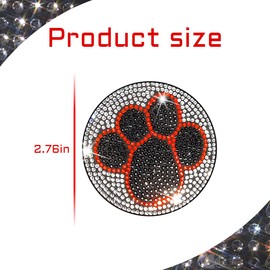 LKAHG 2PCS Bling Car Cup Holder Coaster, Crystal Rhinestone Dog Paw Vehicle Cup Holder Pad, Anti Slip Diamond Automotive Interior Cup Insert Mat Decoration, Universal for Most Cars (White/Black)