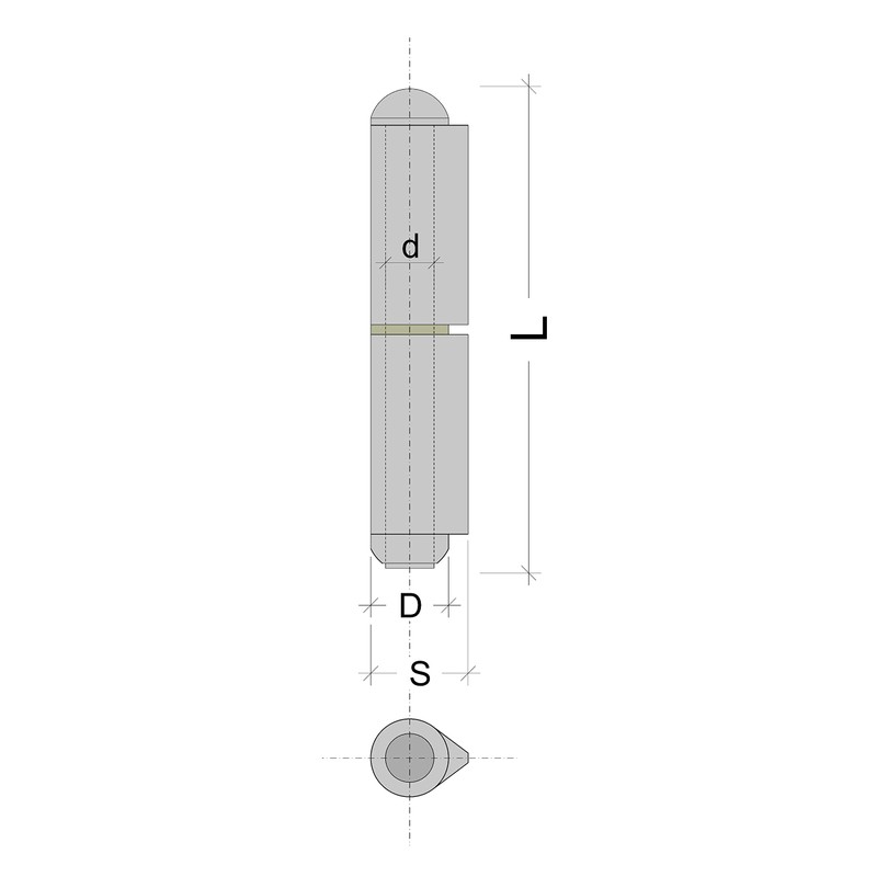 ALPENSTAHL Door Hinge for Welding, Weld-On Hinges, 2-Piece with Extendable