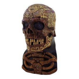 Máscara De Calavera Azteca Cráneo México Halloween Ghoulish Café