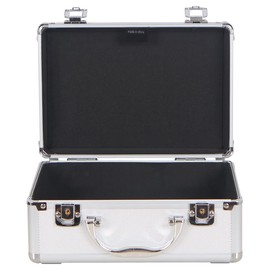 BAGandCASE ALIKAN Aluminum Case, Small, Thin, Attache Case, Business Case, Briefcase, Multi-purpose Aluminum Case, Document Storage Case, Multi Hard Case, Simple Case, Key Included, Silver Frame
