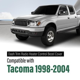 LQI Center Dash Climate Control Radio Bezel Trim Dashboard, Compatible with Toyota Tacoma 1998-2004, Black