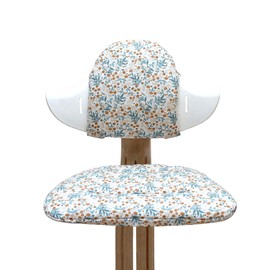 Blausberg Baby Washable Seat Cushion Set for Nomi High Chair by Stokke, Materials Oeko-Tex 100 Certified, Flower Meadow Beige Blue