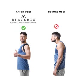 BLACKROX Back Stabiliser Posture Corrector for Shoulder & Back Straightener Adjustable Size for Men and Women, Black, One Size