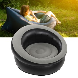 Gugxiom Bean Bag Chair, Flocking and PVC Comfy Chair with Quick Valve Inflatable Couch, Bean Bag Chairs for Adults for Living Room, Bedroom, Beach, Camping, Etc. (Grey)