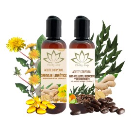 Aceite corporal orgánico con vitamina E pack 2 | masaje drenaje linfático y reductivo