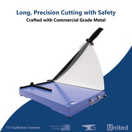 United Office Products T17 Commercial Guillotine Paper Trimmer, Sturdy Metal Base, 17" Cut Length, 20 Sheet Capacity, Paper Cutter for Offices, Schools and Crafts