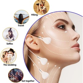 Bluemega Cinta Lifting Facial Estirar la Piel, 40 Pcs Tiras Lifting Facial, Parches Lifting Cara V Barbilla, Estirar la Piel, Esconder Arrugas Faciales, Lifting Piel Flácida