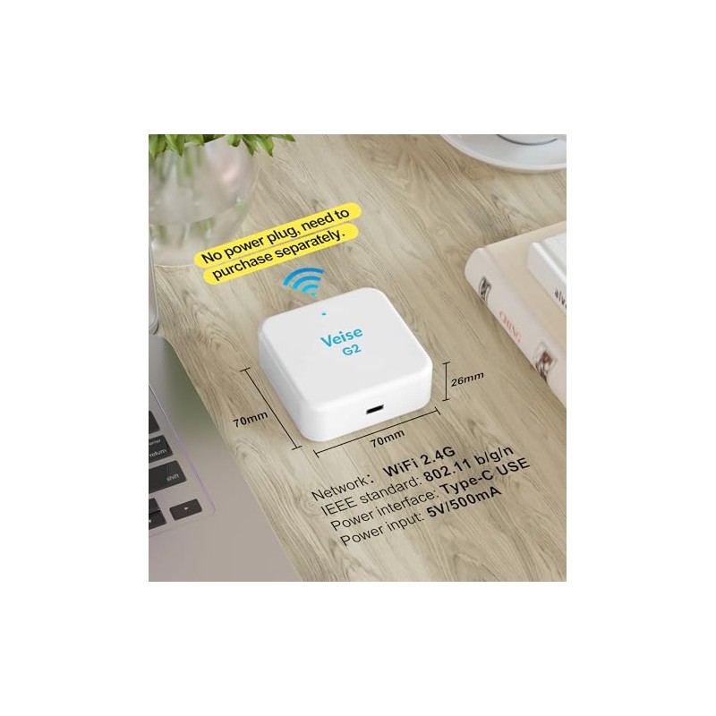 Veise G2 Gateway, Smart Deadbolt Wi-Fi Gateway, Remote Control, Compatible