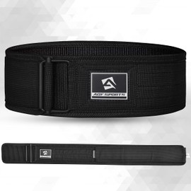 AQF Weight Lifting Belt - 4” Auto Lock Nylon Gym Belt for Functional Training Bodybuilding Powerlifting Deadlift Squat and Weightlifting workout - Lifting Support for Men and Women (M, Black)