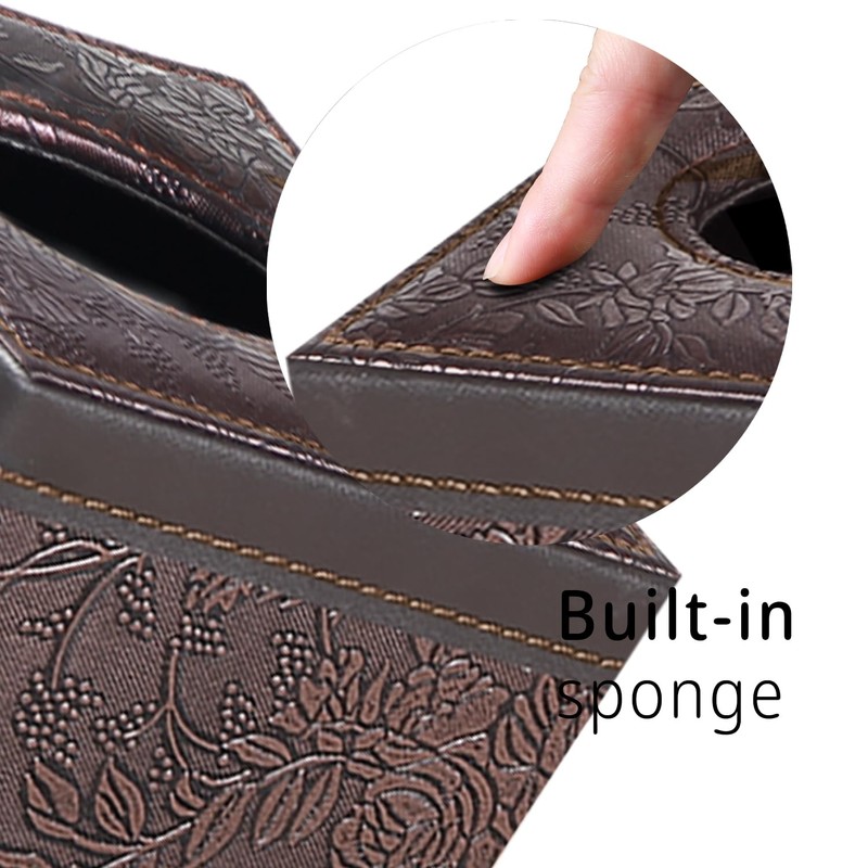 Leather Tissue Box Cover Square,Upgrade 99% Compatible Large Size,Cube Tissue