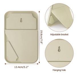 Yatnks 8-Inch Table Desk Vanity Makeup Mirror, Simple Portable Travel Mirror with Stand, Standing and Wall Hanging Dual-use, Beige