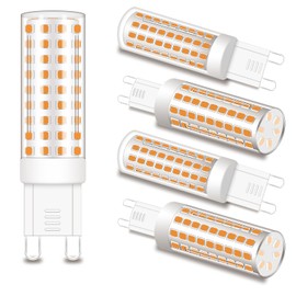 ZHENMING Dimmable G9 LED Bulb 60W 75W 80W Halogen Equivalent, T4 G9 Bi Pin Base Light Bulbs 8W 800LM 3000K Soft Warm White LED Light Bulbs for Chandelier Pendant Ceiling Fan Ligting, 5Pack