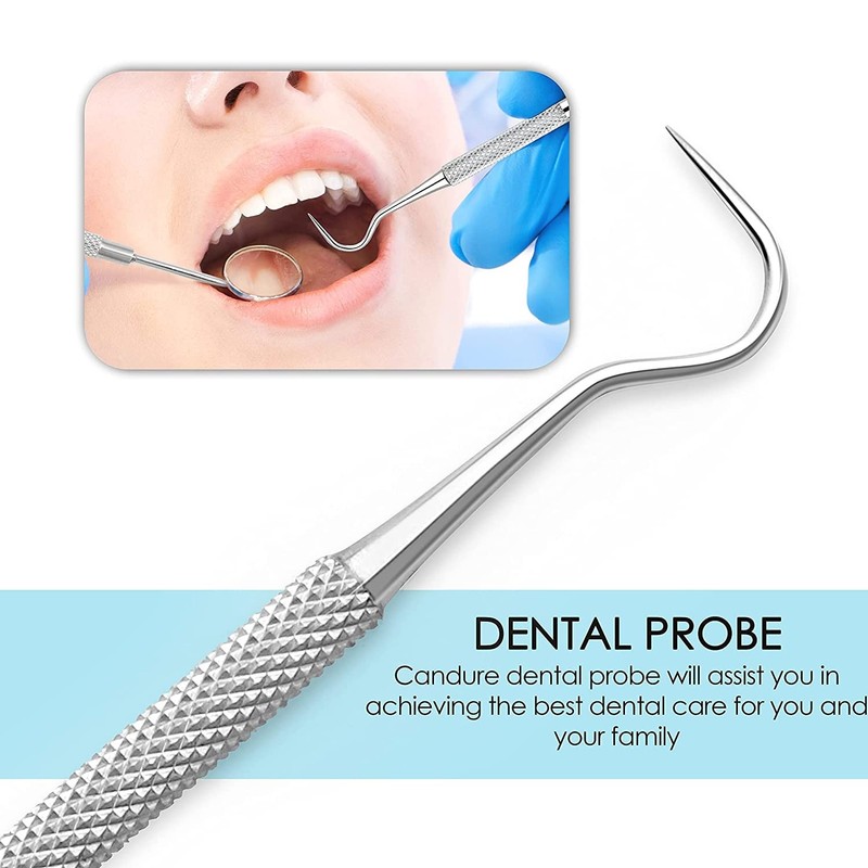 Candure Dental Pick Stainless Steel Double Ended Dental Scraper for