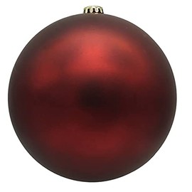 XXL Christmas Baubles Large for Outdoor Use, Frost-Proof and Weatherproof, 20 or 30 cm (Diameter 20 cm, Matte Bordeaux)