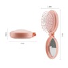Small Folding Hair Brush with Mirror for Travel, Purse and