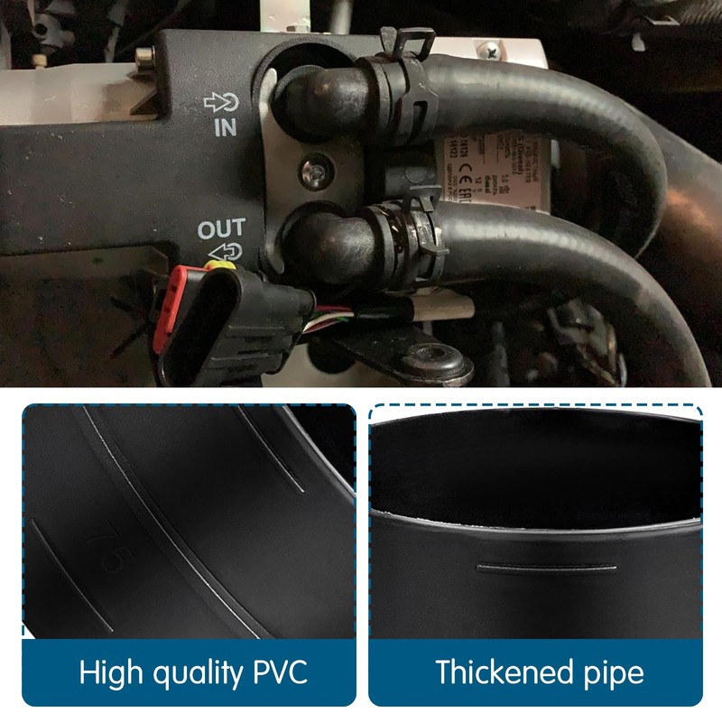2 x 75 mm connector, round duct pipe, connecting piece