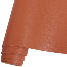 HGUAN - Rollo de hojas de piel sintética de color sólido, 30 x 135 cm, muy adecuado para hacer manualidades, aretes de piel, lazos, costura (café)